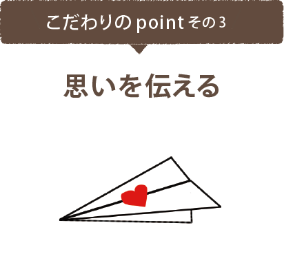 こだわりのポイントその3　思いを伝える